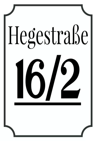 Strassen - Hausnummern Hegestraße 16/2 Bild